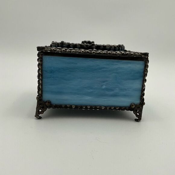 HANDCRAFTED Stained Glass Jewelry Box Keepsake Box - Picture 5 of 7